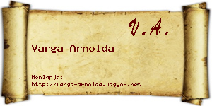 Varga Arnolda névjegykártya